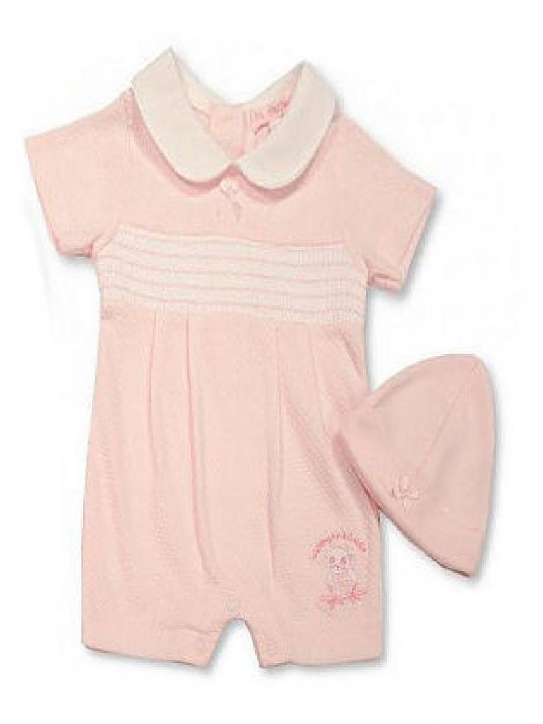 My Little Chick BIS-2100-2251 5035302422514 ML2100-2251p Smocked "Panda" Romper Set (NB - 6m)
