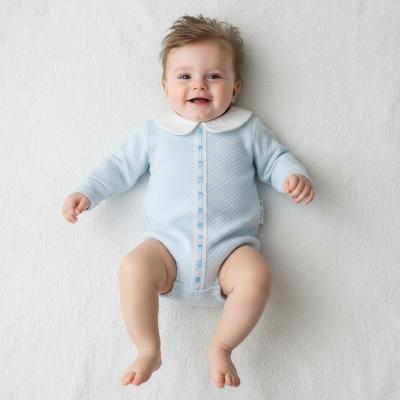 MLC2491-S  Romper with threaded Lace  (Newborn - 6 months)