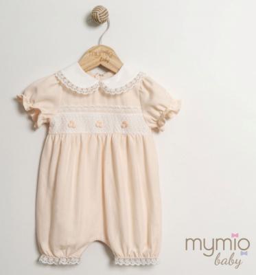 MY4494Pe  Lace Trimmed Romper  (3-12 months)