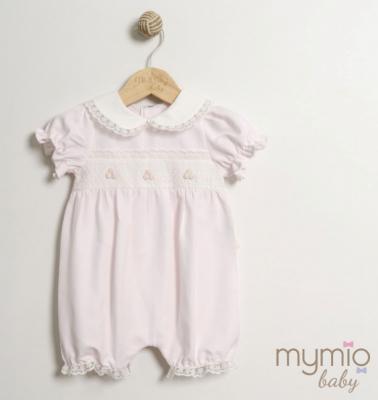 MY4494Pi  Lace Trimmed Romper  (3-12 months)