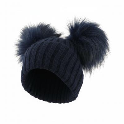 NT0332N Navy Double Pom Pom Hat (Choose)