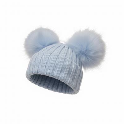 NT0332S  Sky Double Pom Pom Hat  (Choose)