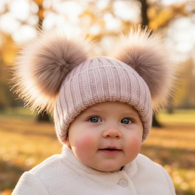 NT0332RG Rose Double Pom Pom Hat (Choose)