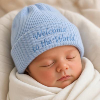 NT0503-0452S Sky "Welcome" Knitted Hat (0-3 months)