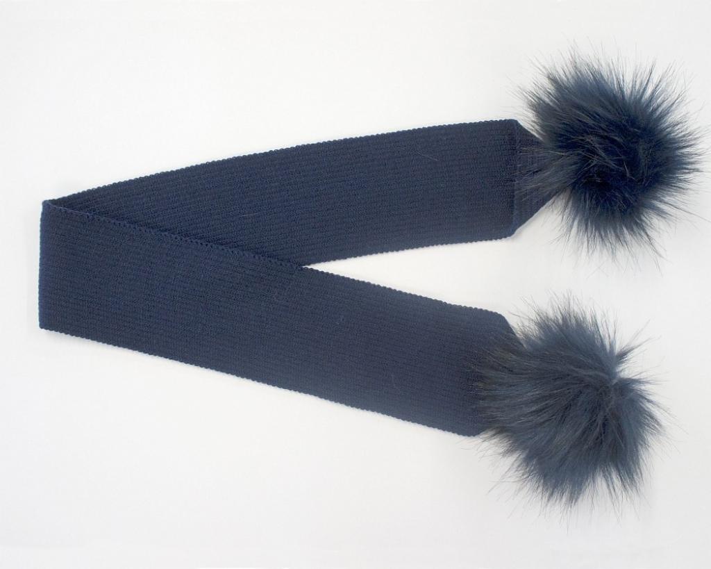 My Little Chick  5035320714547 ML0503-0454N Navy Pom Pom Scarf