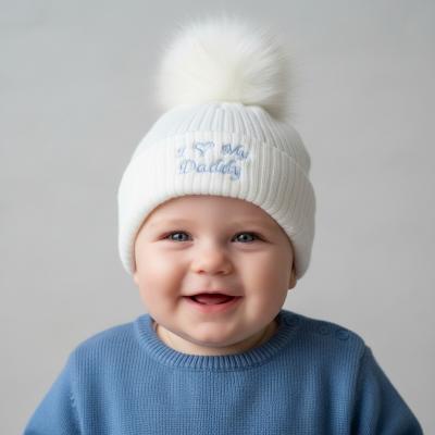 NT0503-0471WS "I Love My Daddy" Pom Pom Hat (0-6 months)