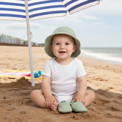 NT0503-0635G Sage Green Sun Hat and Booties Set (0-12m)