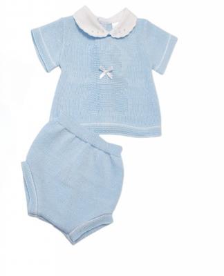 NT10-049s  Knitted "Teddy" Two Piece Set  (Newborn - 9m)