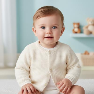 NT10-1000-W  White Knit Cardigan  (NB-9 months)