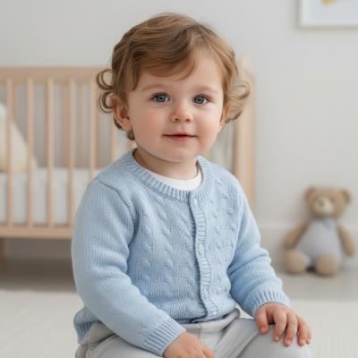 NT10-1001S24  Sky Cable Knit Cardigan  (9-24 months)