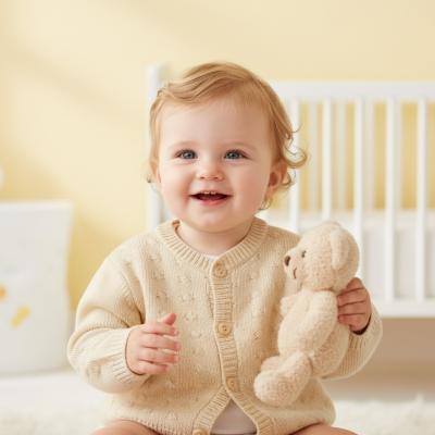 NT10-1001T24 Taupe Cable Knit Cardigan (9-24 months)