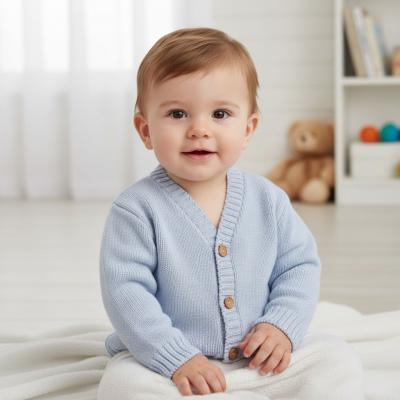 NT10-1002-S  Sky Knit V-Neck Cardigan  (NB-9 months)