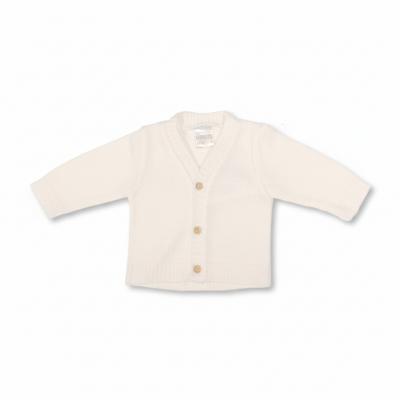 NT10-1002W-24  White Knit V-Neck Cardigan  (9-24 months)