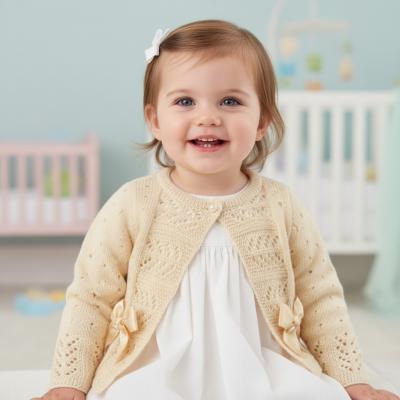 NT10-1009T24  Taupe Fancy Knit "Bow" Cardigan  (9-24m)