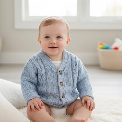 NT10-1227S Sky Chunky Cable Knit Cardigan (NB-12 months)