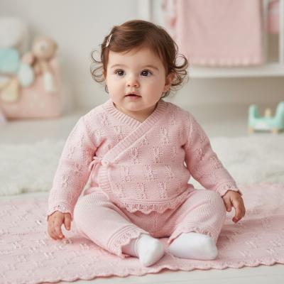 NT10-1264 Knitted cross over top & trousers (NB - 9 months)
