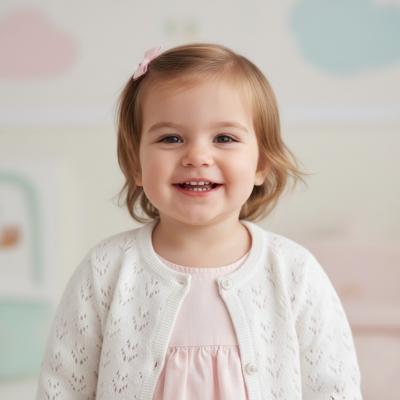 NT10-183W  White Fancy knit Cardigan  (9 - 24 months)