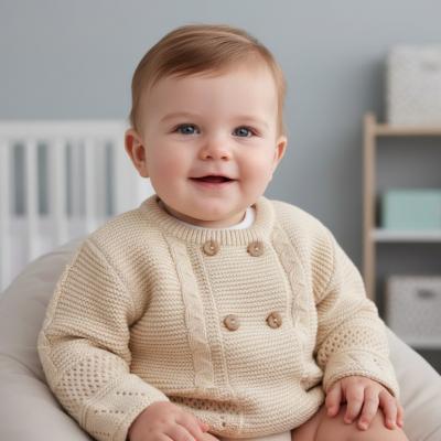 NT10-188T  Taupe Double Button Cardigan  (9-24 months)