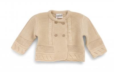 NT10-588-T Taupe Double Button Cardigan (Newborn-9 months)