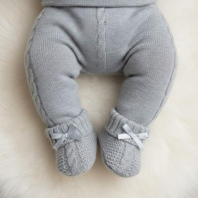 NT116-354G Grey Cable Knit Booties