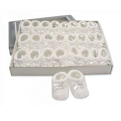 Nursery Time BSS-116-359W 5035320161549 NT116-354-W White Cable Knit Booties