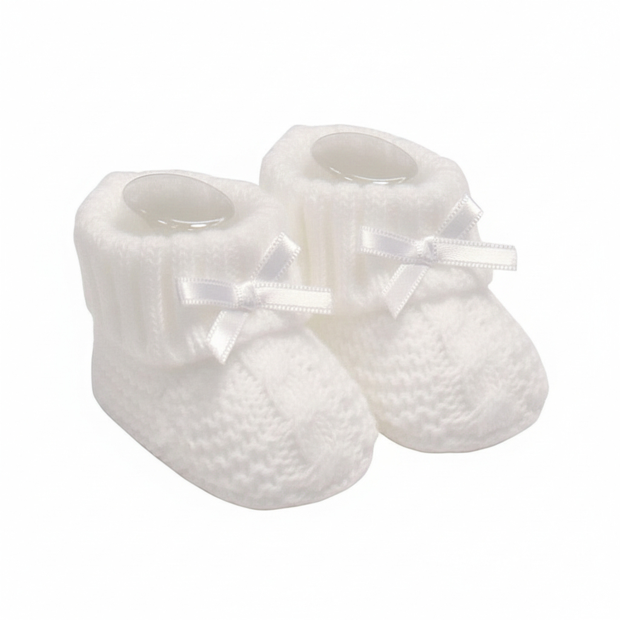 Nursery Time BSS-116-359W 5035320161549 NT116-354-W White Cable Knit Booties