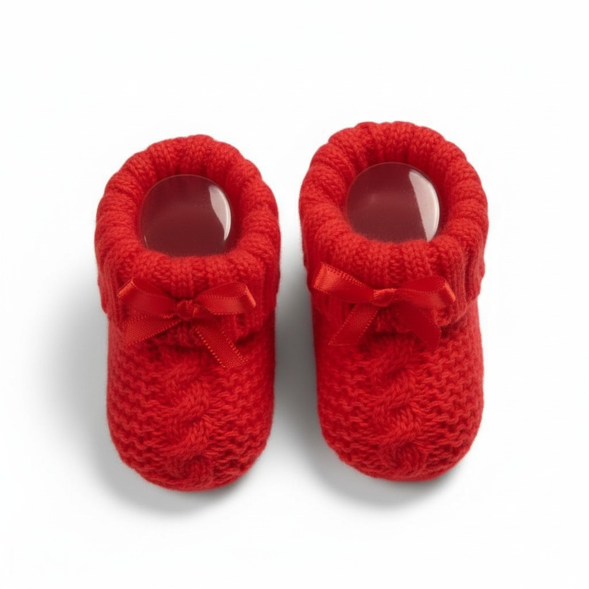 Nursery Time BSS-116-354R 5035320169545 NT116-354R Red Cable Knit Booties