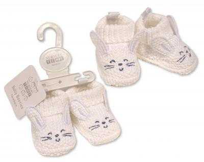 Nursery Time BSS-116-839 5035320116396 NT116-839W "Bunny" Knit Booties