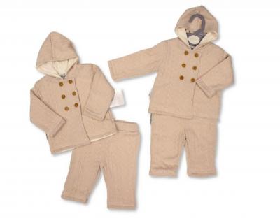 Nursery Time BIS-2020-2529T All sizes = 5035320225296 NT2020-2529-T Taupe Knitted Two Piece Set (NB-6m)