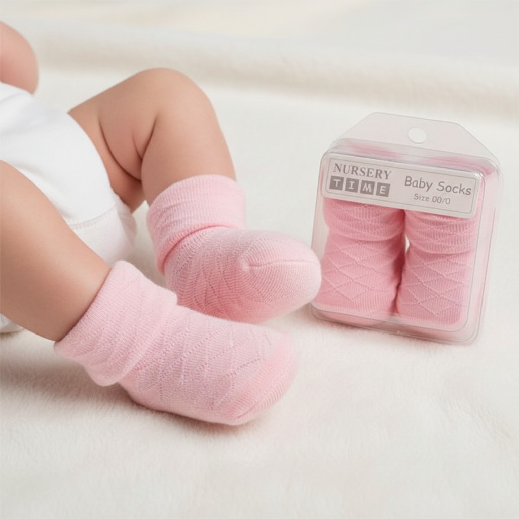 Nursery Time Bw 61-2114l 5035320021148 NT2114P Pink Diamond Boxed Sock (00-0)