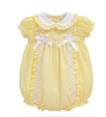 NT2120-6158-Y  "Daisy and Bows" Romper  (Nb-6 months)