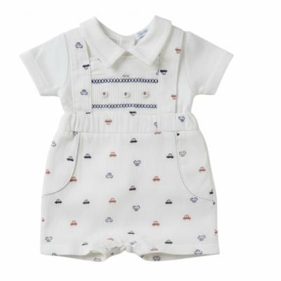 NT2120-6180W  "Cars" Short Leg Dungaree Set  (0-6 months)