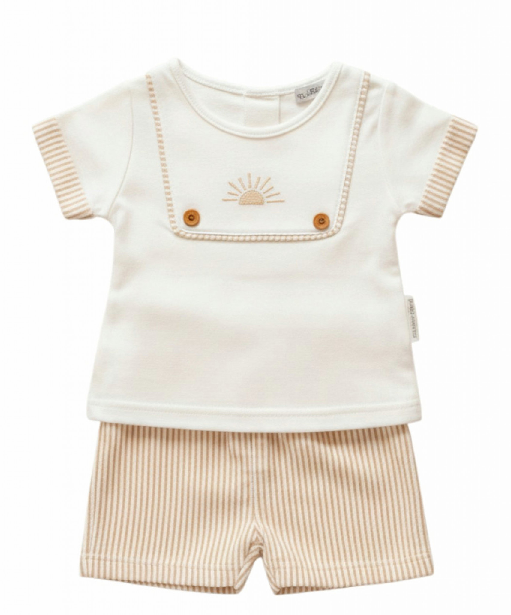 Nursery Time Bis-2120-6193 5035320161938 NT2120-6193B Striped "Sunrise" Jam Shorts Set (0-6 months)
