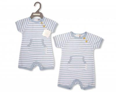 Nursery Time Bis-2120-6347 503532006347 8 NT2120-6347B Striped Romper (Nb-9 months)