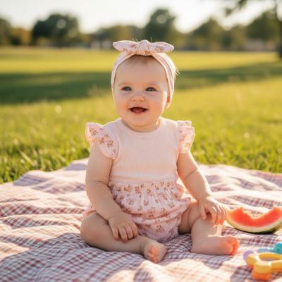 NT2120-6350P  Floral Jam Pant Set and Headband  ( Nb-9 months)