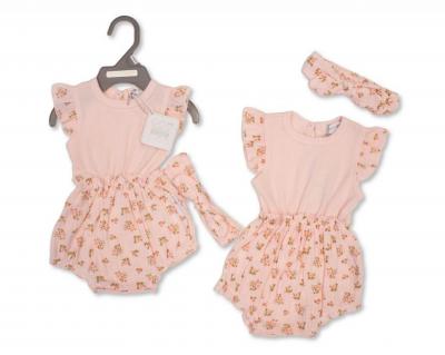 Nursery Time Bis-2120-6350 503532006350 8 NT2120-6350p Floral Jam Pant set and headband ( Nb-9 months)