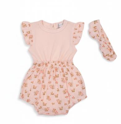 Nursery Time Bis-2120-6350 503532006350 8 NT2120-6350p Floral Jam Pant set and headband ( Nb-9 months)