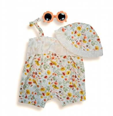 NT2120-6353F   "Wild Flowers" Romper Set  (0-9 months)