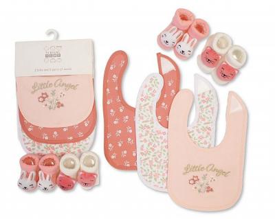 Nursery Time GP-25-1300 5035320625003 NT25-1300p Bib and Bootie Set (0-6 months)
