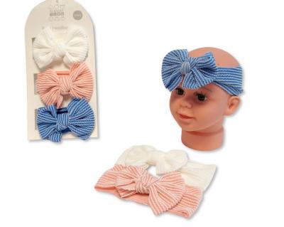 NT25-1402  Zigzag Triple pack Stretch Bow headband set 