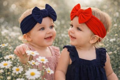 NT25-1409NR Twin pack Stretch Bow headband set