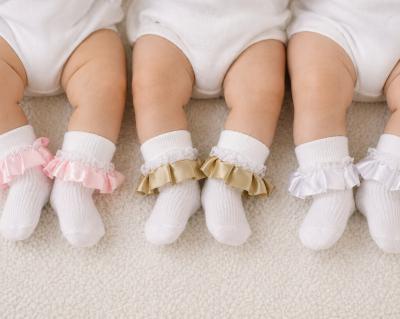 NT61-2233 Lace and Ribbon Ankle Socks (0-18m - Choose Colour)