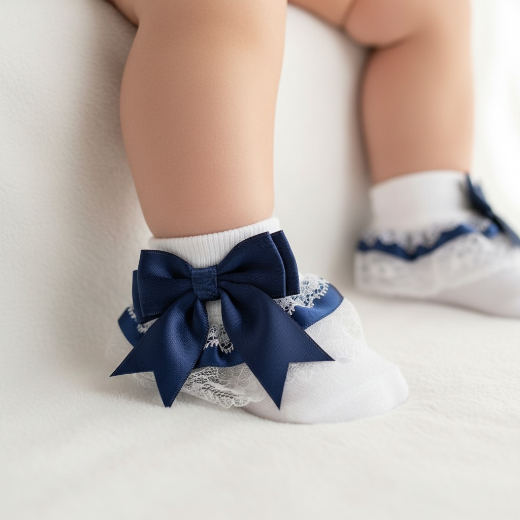 Nursery Time * NT61-2220-N Navy Lace Sock (0-18 months)