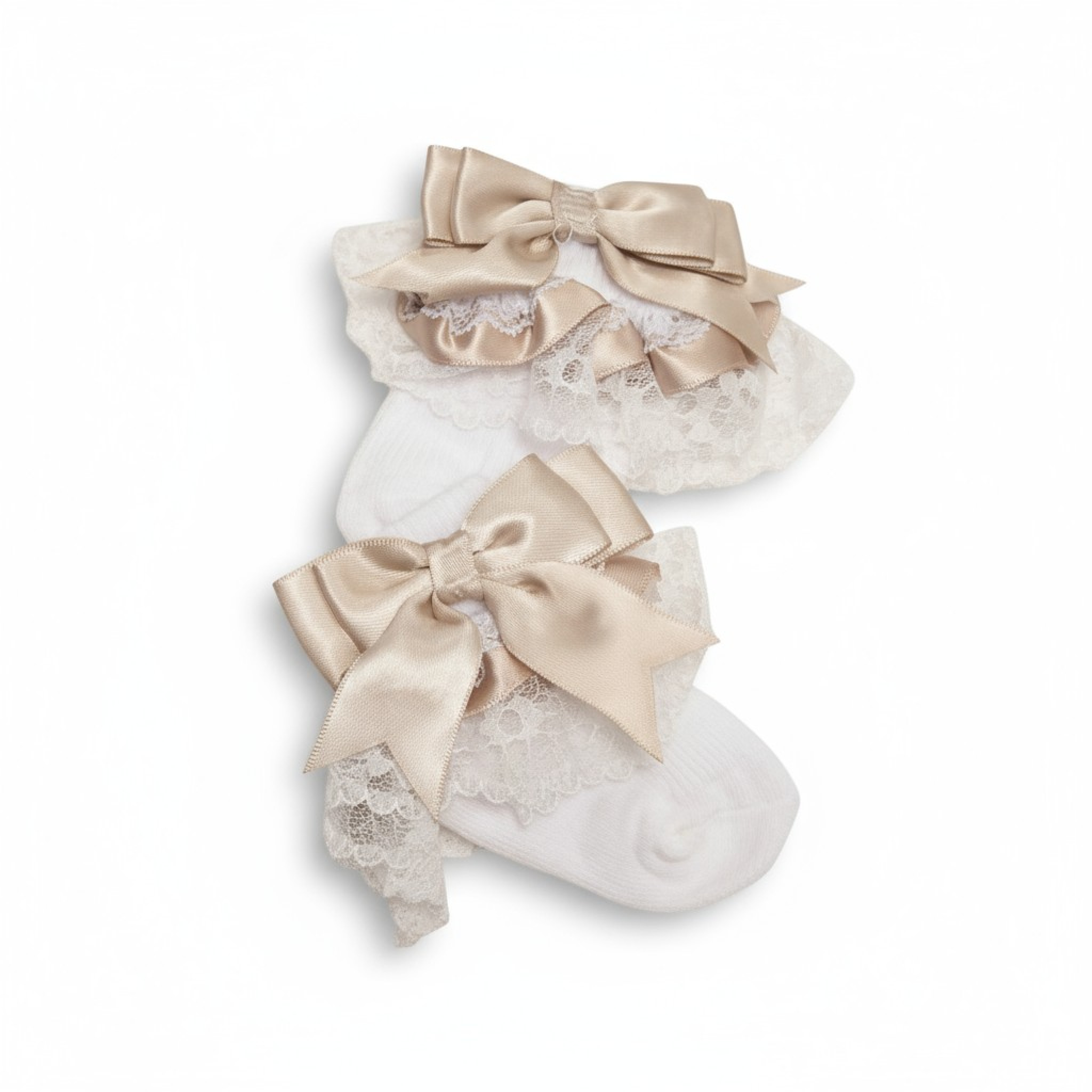 Nursery Time * NT61-2220-TP Taupe Lace Sock (0-18 months)