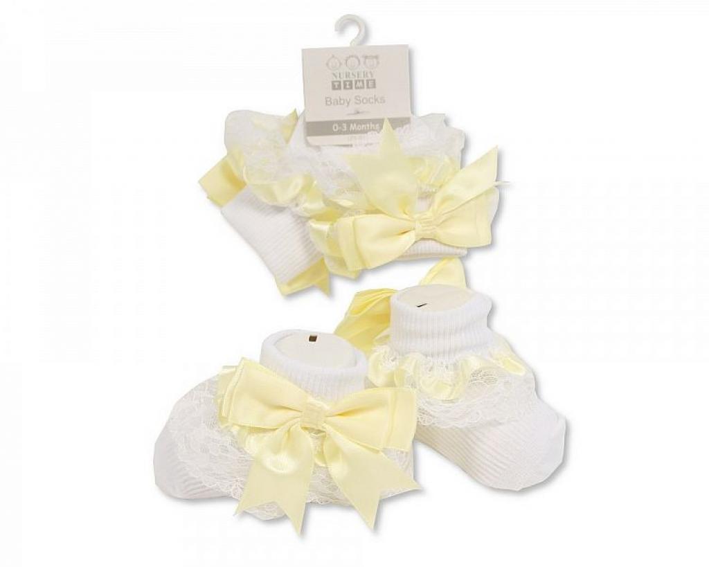 Nursery Time Bw 61-2114S 503532020003 NT61-2220L Lemon Yellow Lace Sock (0-18 months)