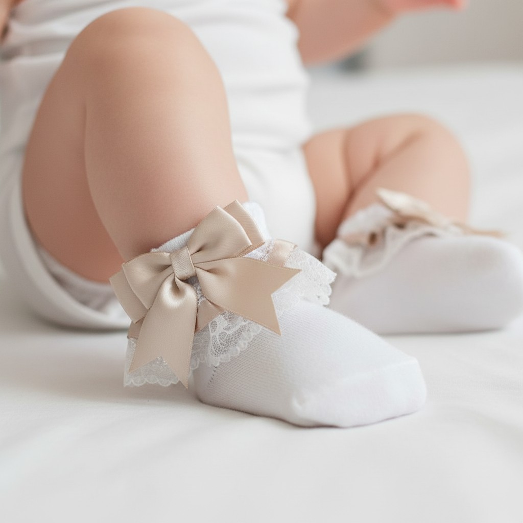 Nursery Time  * NT61-2220TP Taupe Lace Sock (0-18 months)