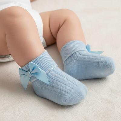 NT61-2223S-0-3 Sky Bow Socks (0-3 months)