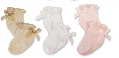 NT61-2237P  Triple Pack "Bow" Socks  (Choose Size 0-6m)