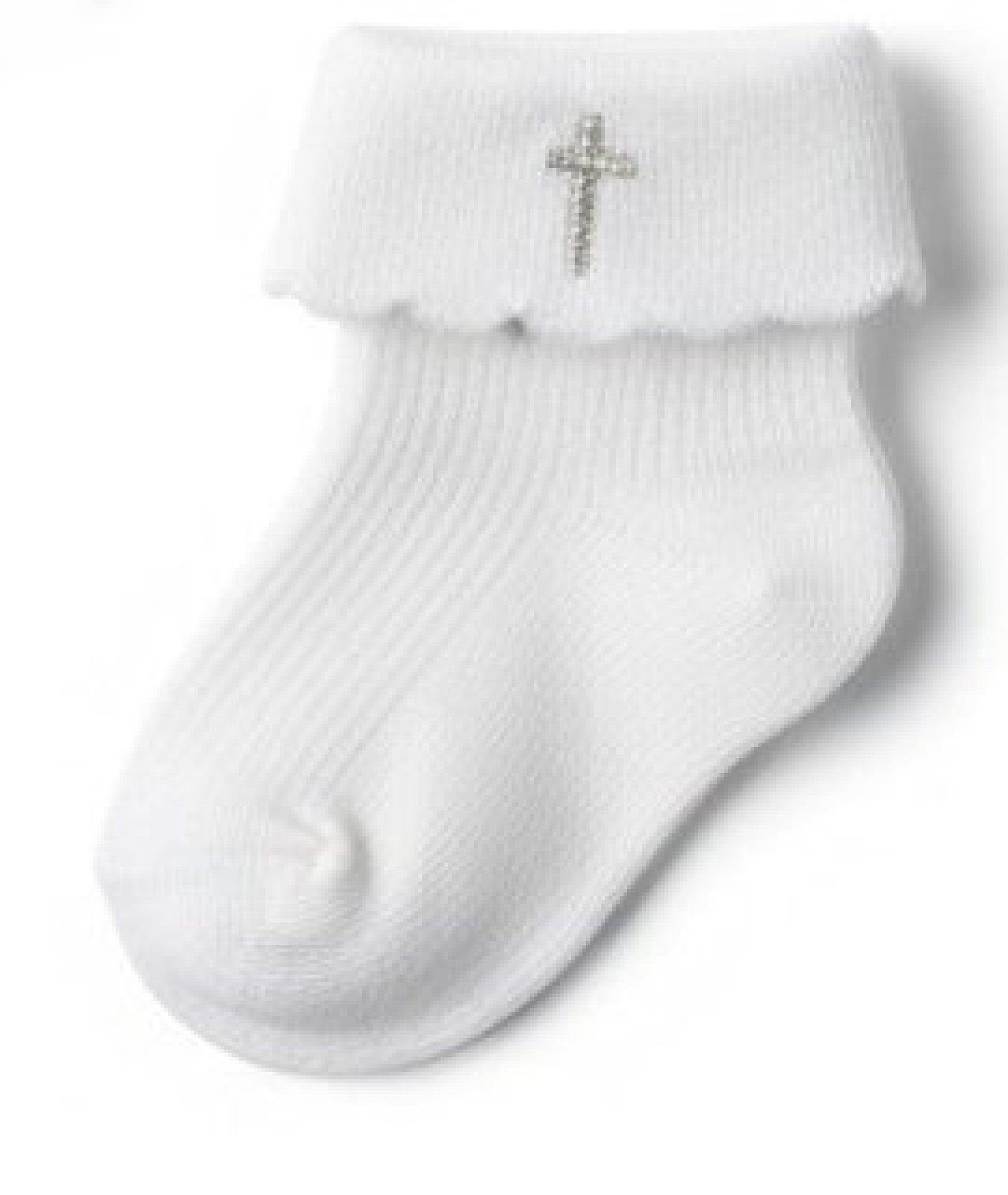 Nursery Time BW-61-2239-3-6 5035320132396 NT61-2239-3-6 Silver "Cross" Christening Socks (3-6m) x 6
