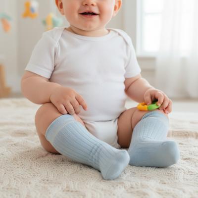 NT61-2243-S Sky Ribbed 3/4 Length Socks (Choose Size 0-8)